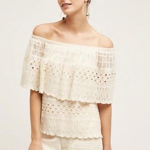 Beautiful eyelet lace boho blouse